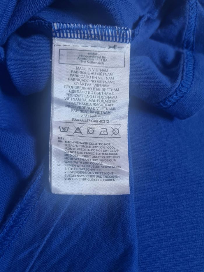 T-shirt adidas bleu fantôme logo graphique taille xl vintage rare bon état - photo numéro 5