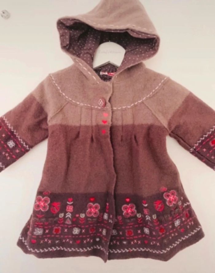 Manteau automne hiver noël marron chaud capuche - photo numéro 2