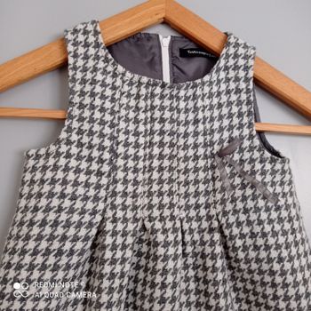 Robe grise pied-de-poule 5ans