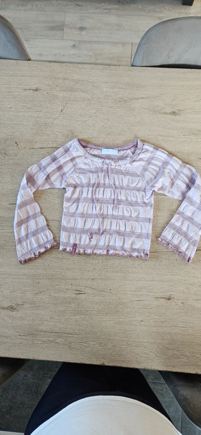 Blouse mauve/lila lignée, Lisa Rose, taille 6 ans, nickel