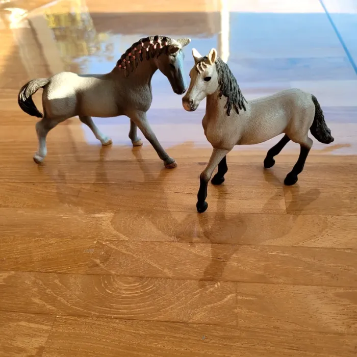 Lot Schleich cheval et poney gris - photo numéro 2