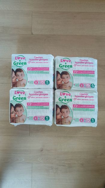 4 paquets de couches Love and green taille 6
