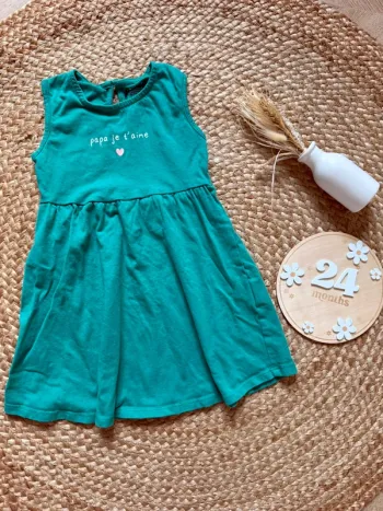 Robe verte - taille 24 mois