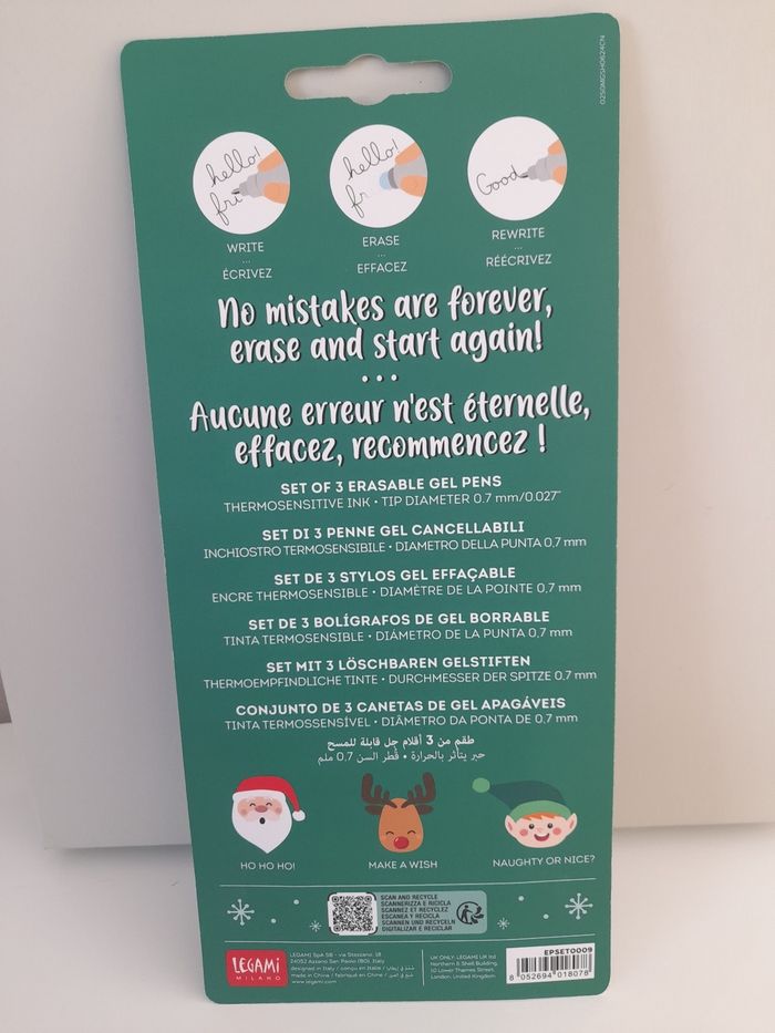 Stylos kawaii Noël 2024 Legami - photo numéro 3