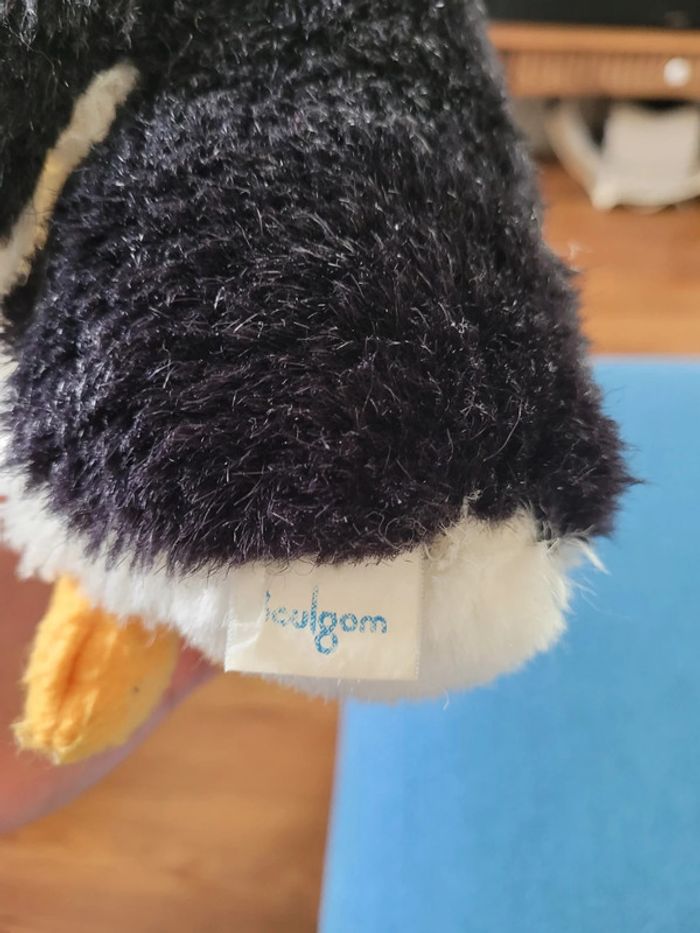 RARE Pingouin Manchot Boulgom Made in France 22cm noir blanc jaune oiseau collection - photo numéro 5