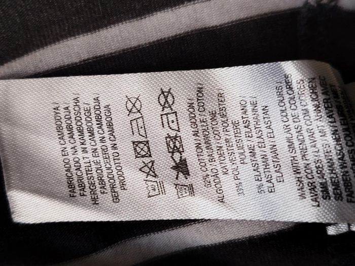 Tee-shirt manches longues marinière gris et blanc Primark taille 46 - photo numéro 5