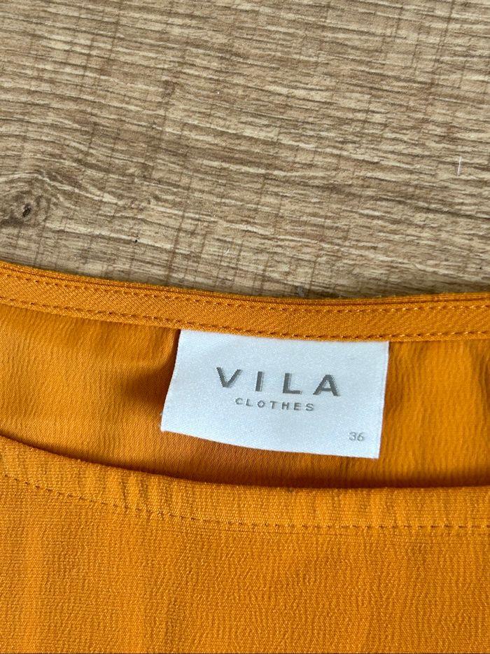 Robe jaune avec manches 3/4 Vila taille 36 TBE - photo numéro 10