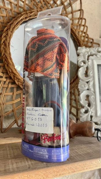 Collector Neuf ! Tenue Barbie Fashion Fever 2005 - Réf G017 - Jean et Poncho Mattel