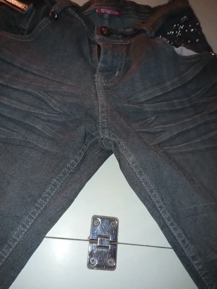 Jean sismix taille 32 gris élastique réglable - photo numéro 12