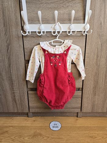 Vêtement Bébé Fille - Ensemble Salopette courte + blouse - Sergent Major - 24 mois 86 cm