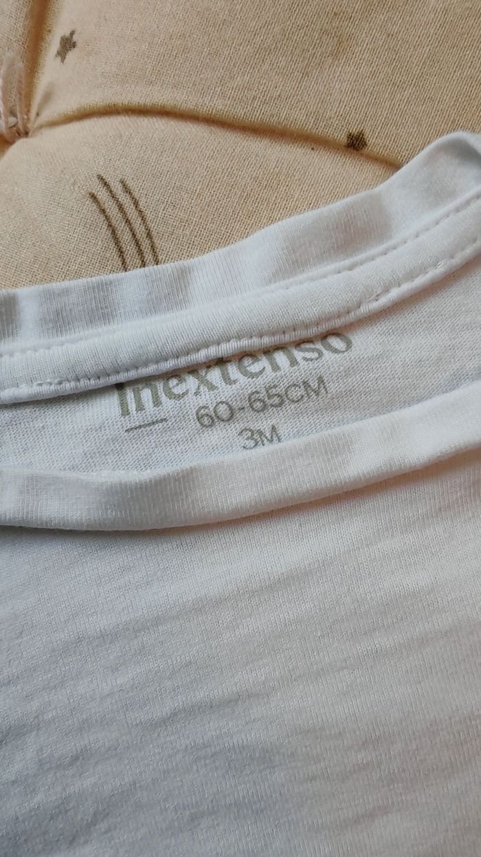 T-shirt manches longues 3 mois blanc - photo numéro 3