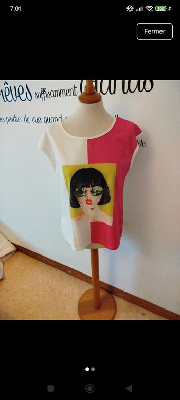 T-shirt Femme Camaieu Multicolore Taille XL – Neuf Avec étiquettes