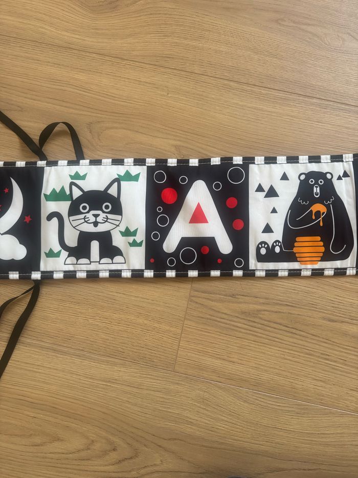 RMYWO Livre Tissu bébé 0-3-6-12 Mois,Livre Noir et Blanc Bébé Montessori, - photo numéro 2