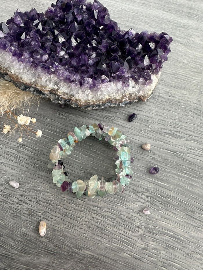 Bracelet large en fluorite véritable du Mexique - Pierre véritable - photo numéro 2