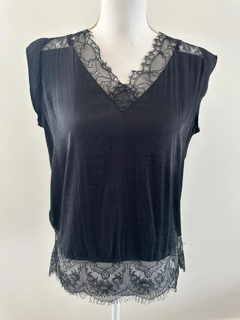 Blouse noire et dentelle gothique Promod T40 L