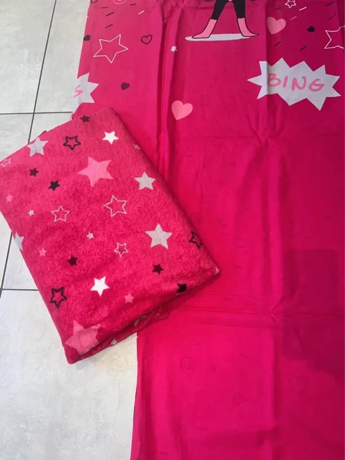 Parure de lit 5 pièces rose super Héroïne - photo numéro 4