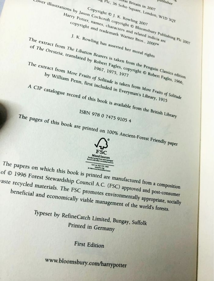 Harry Potter tome 5,6,7 en anglais first edition (première édition) - photo numéro 6