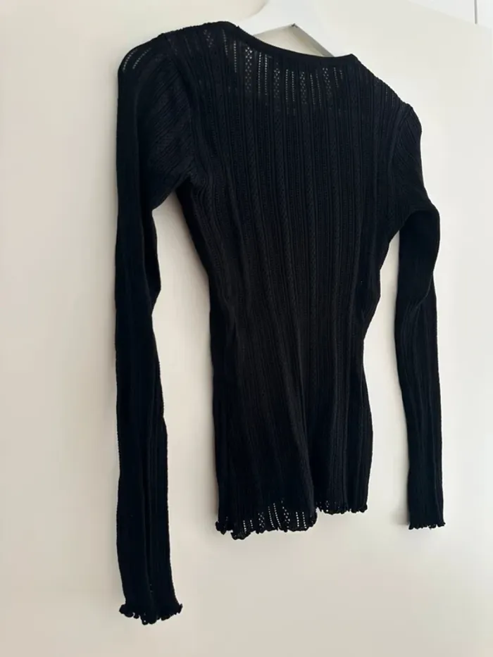Pull noir en maille, manches longues , Costes Taille S - photo numéro 8