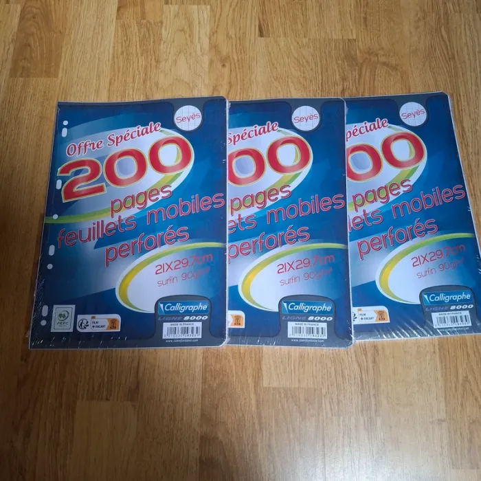 Lot de 600 pages 21x29,7cm