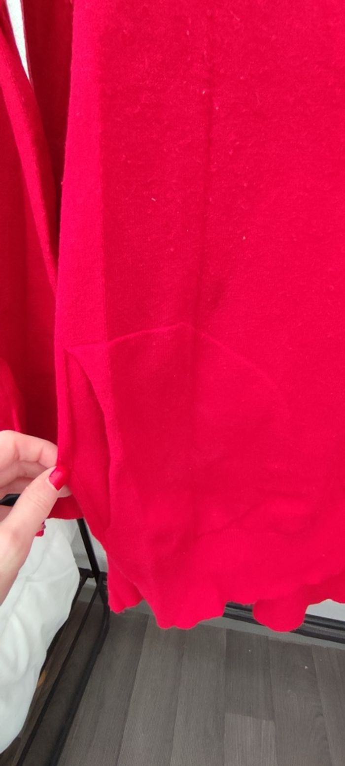 Pull long rouge col rond - Taille M/L - photo numéro 4