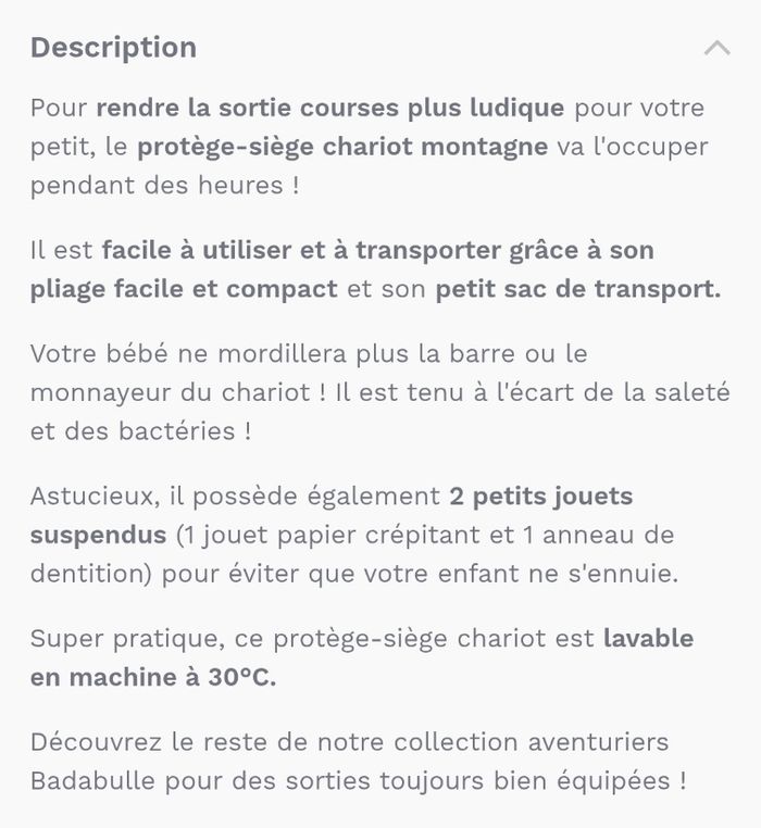 HOUSSE SIEGE POUR CHARIOT DE COURSES - photo numéro 3