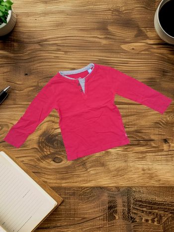 T-shirt manches longues rouge framboise Okaïdi 2 ans garçon