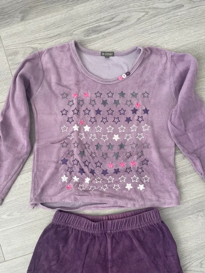 Pyjama fille velours violet - photo numéro 3