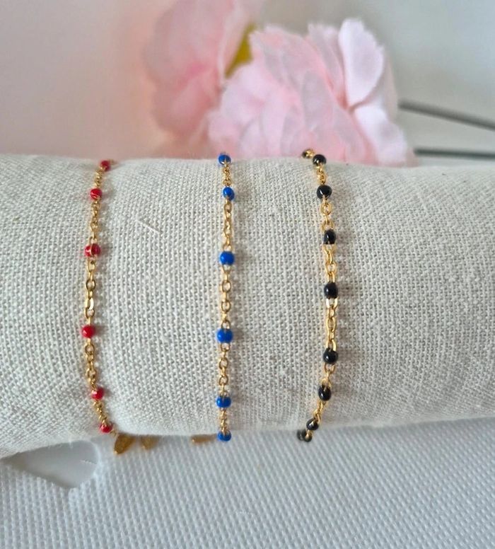Lot de 3 bracelets estivales ajustable style gigi 🌸 en acier inoxydable