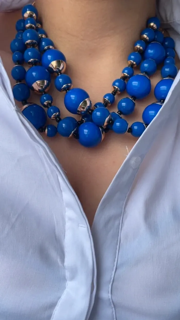 Collier perles bleu royal Week-end Max Mara - photo numéro 3
