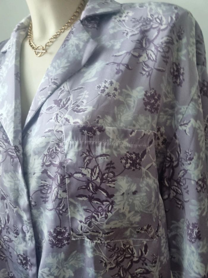 Chemise satiné fluide floral violette Shein - photo numéro 9