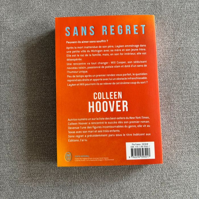 Livre sans regret colleen hoover - photo numéro 3