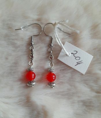 Boucles d'oreilles ethnique rouge