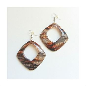 Boucles D'oreilles Pendantes Résine Pailletée