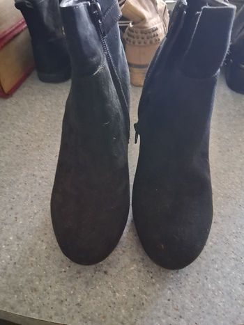 Bottines "ladyglam" cuir velours noir" P- 36