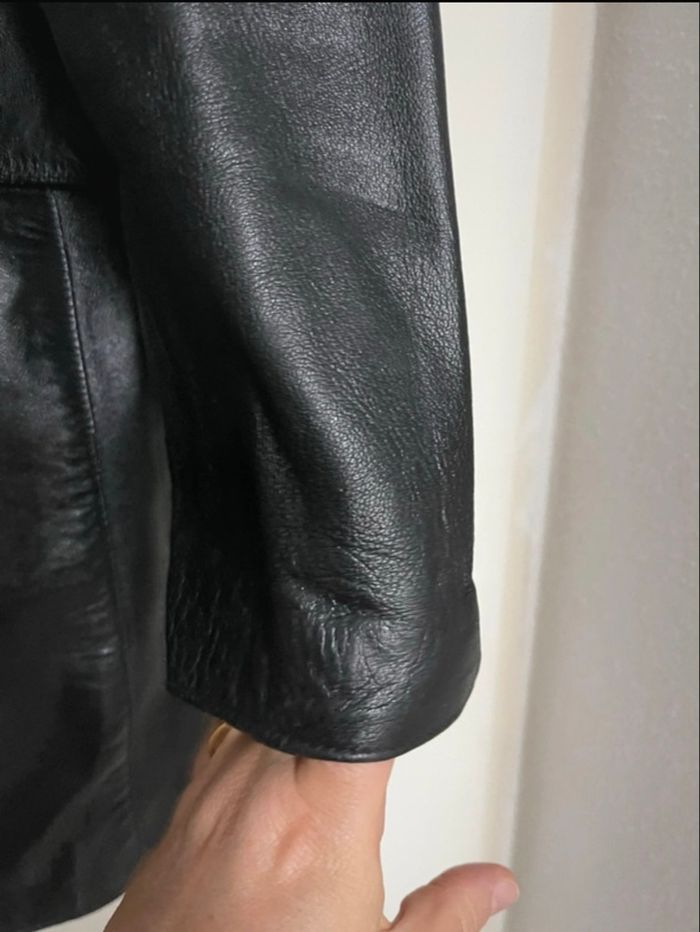 Veste en véritable cuir noir taille XL - photo numéro 3