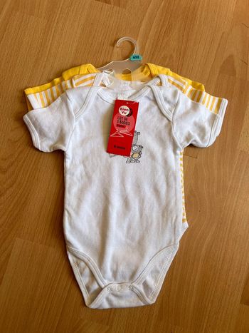 Lot de 3 bodies MC T. 6 mois/69 cm mixte neufs avec étiquette