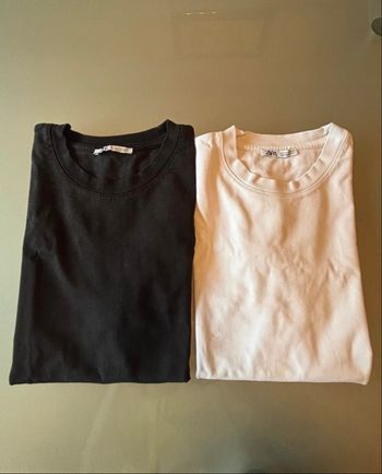 Lot de 2 T-shirts basiques - Taille S - noir et blanc