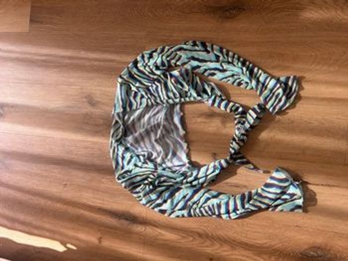 Haut manche longue noué devant coloré bershka taille S - photo numéro 4