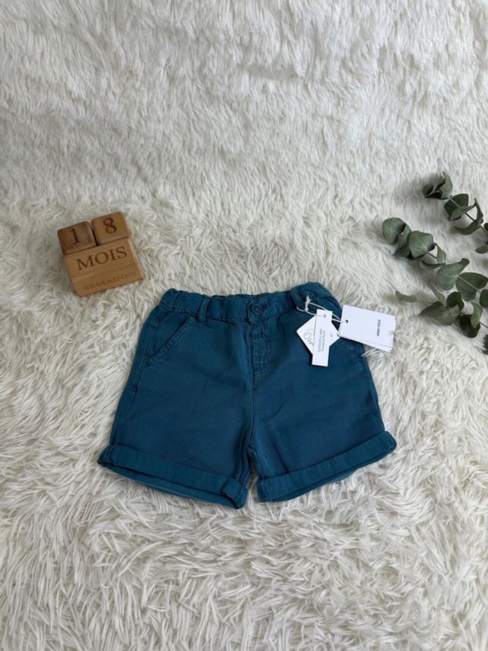 Short bleu Fagottino taille 18-24 mois