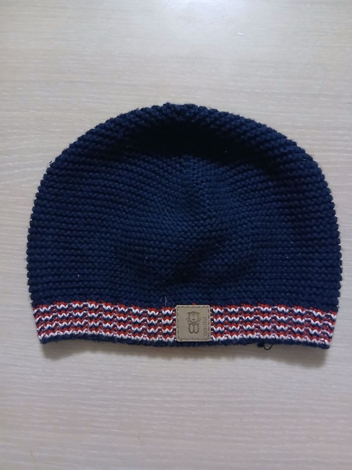 Bonnet garcon en coton,acrylique taille 3 mois marque obaibi - photo numéro 5