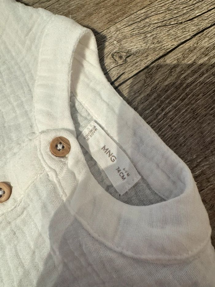 Chemise en gaze de coton col Mao - Mango - photo numéro 2