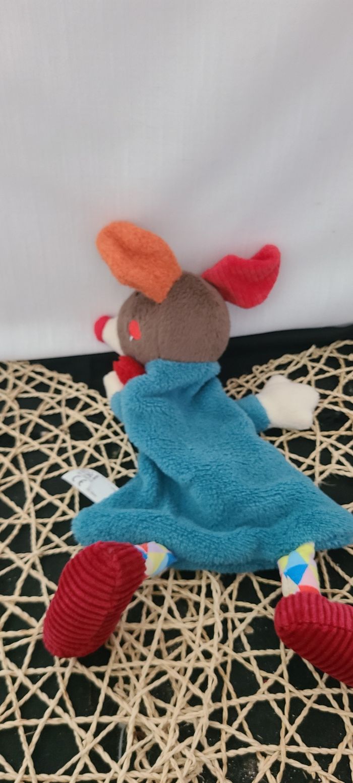 Chien EBULOBO doudou Gustave le clown plat bleu - photo numéro 3