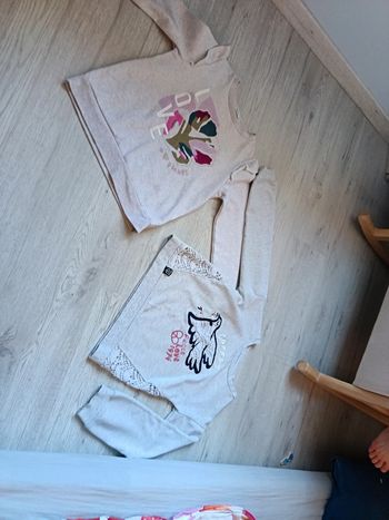 Pulls x2 fille 10 ans Gémo creeks  bon état dentelle oiseau creeks