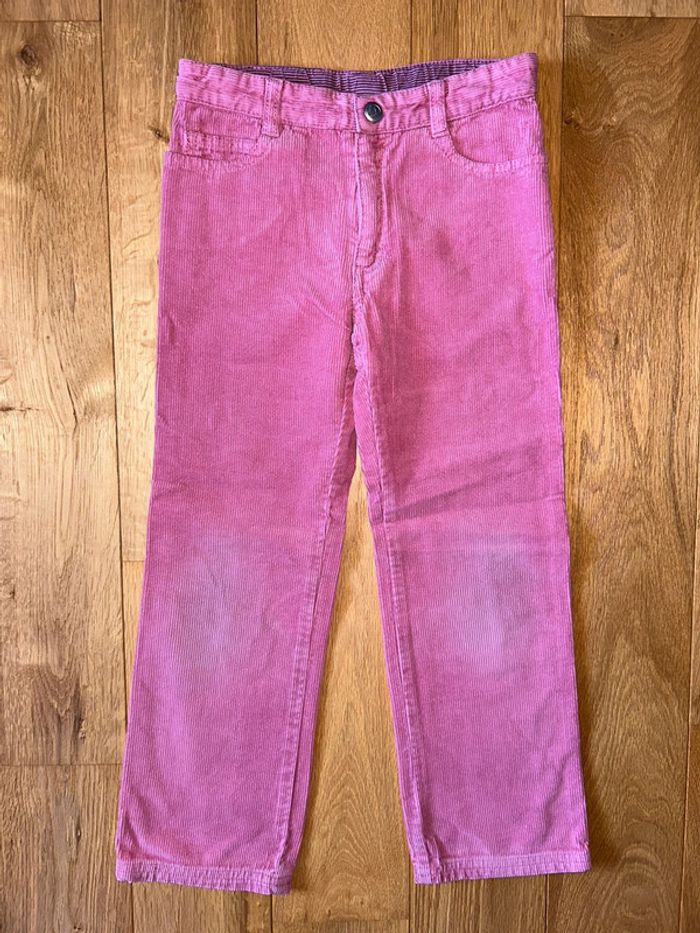 Pantalon en velours côtelé rose ajustable