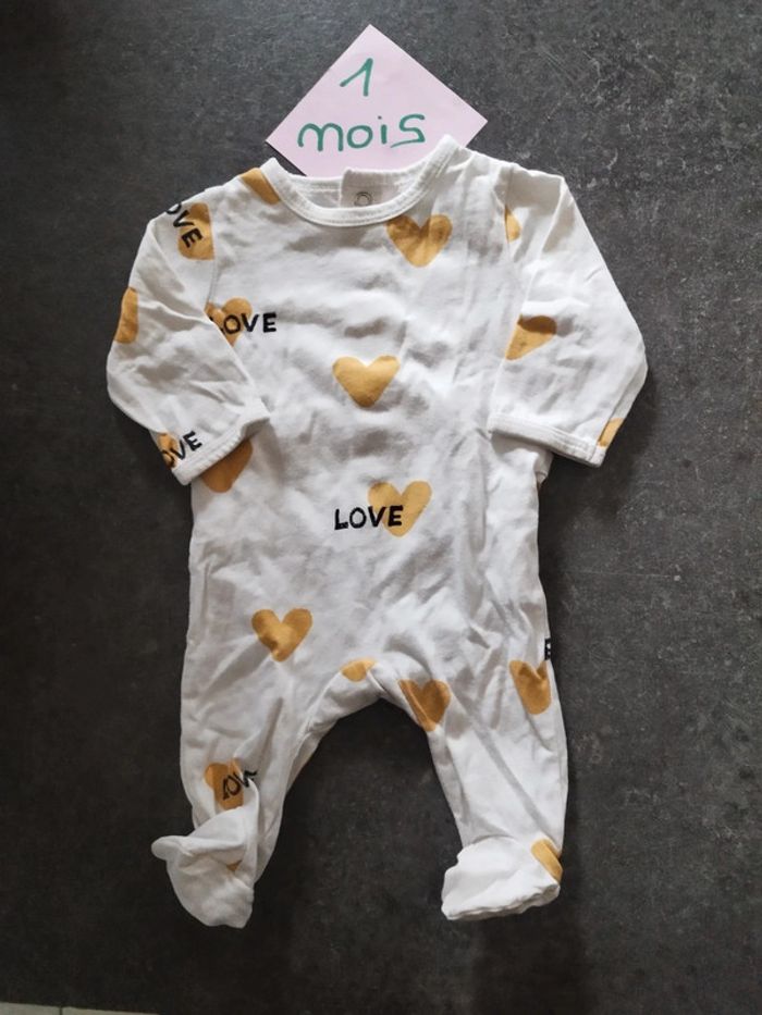 Pyjama léger coeur 1 mois