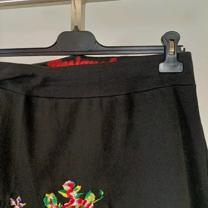 Jupe Desigual noire brodée - Taille L - Style bohème chic A597 - photo numéro 3