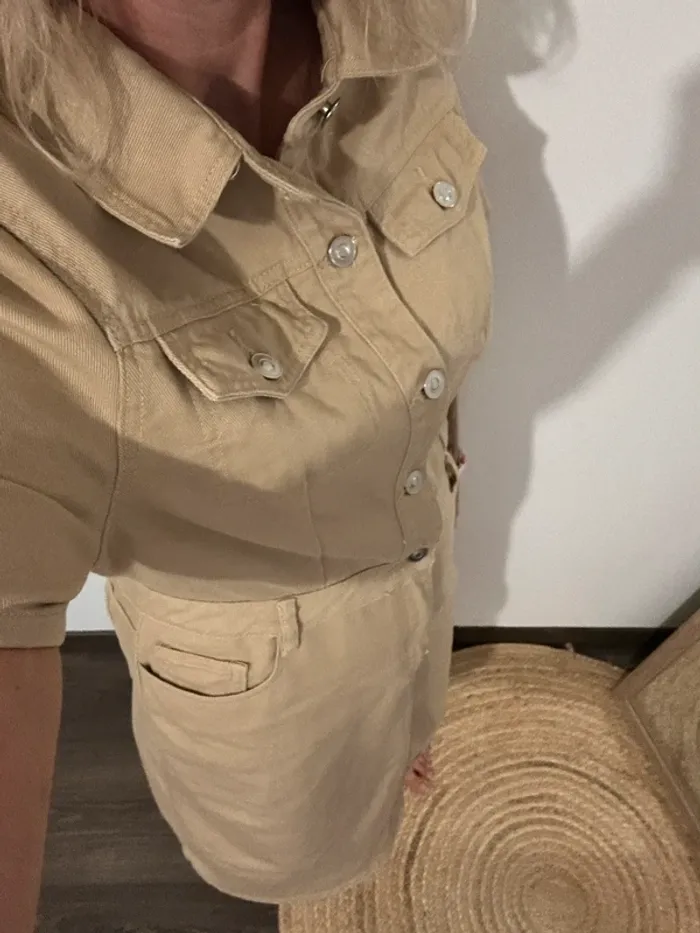 Robe en jean beige - photo numéro 4