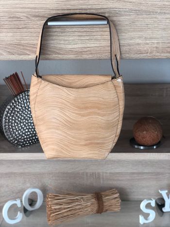 Sac beige style besace