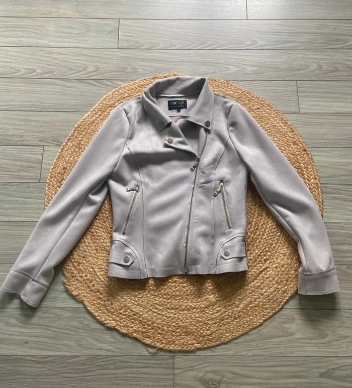 🩶 Veste blouson femme en suédine grise Taille L 🩶 - photo numéro 4