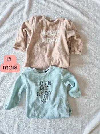 Lot 2 pyjamas 12 mois kiabi-disney